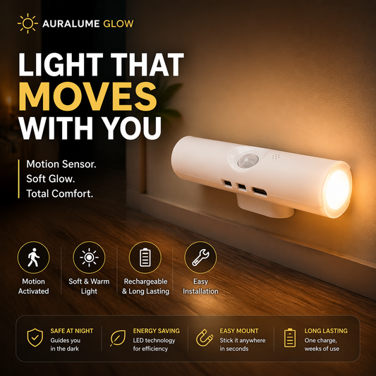 AuraLume Glow: “Light that turns on when you need it.”